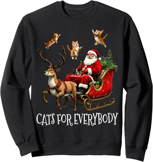 Cats For Everybody Christmas Cat Funny Xmas Santa Sweatshirt
