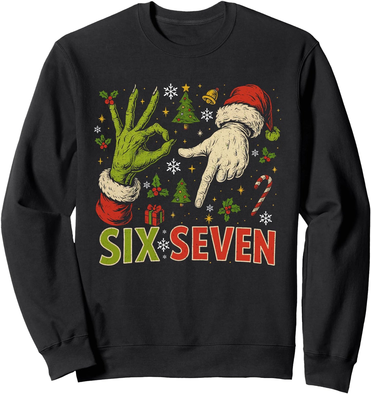 Trending Six Seven Christmas Meme 67 Xmas Funny Christmas Sweatshirt