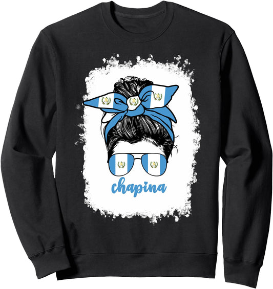 Chapina Guatemalan Women Girls Guatemala Flag Girl Woman Sweatshirt