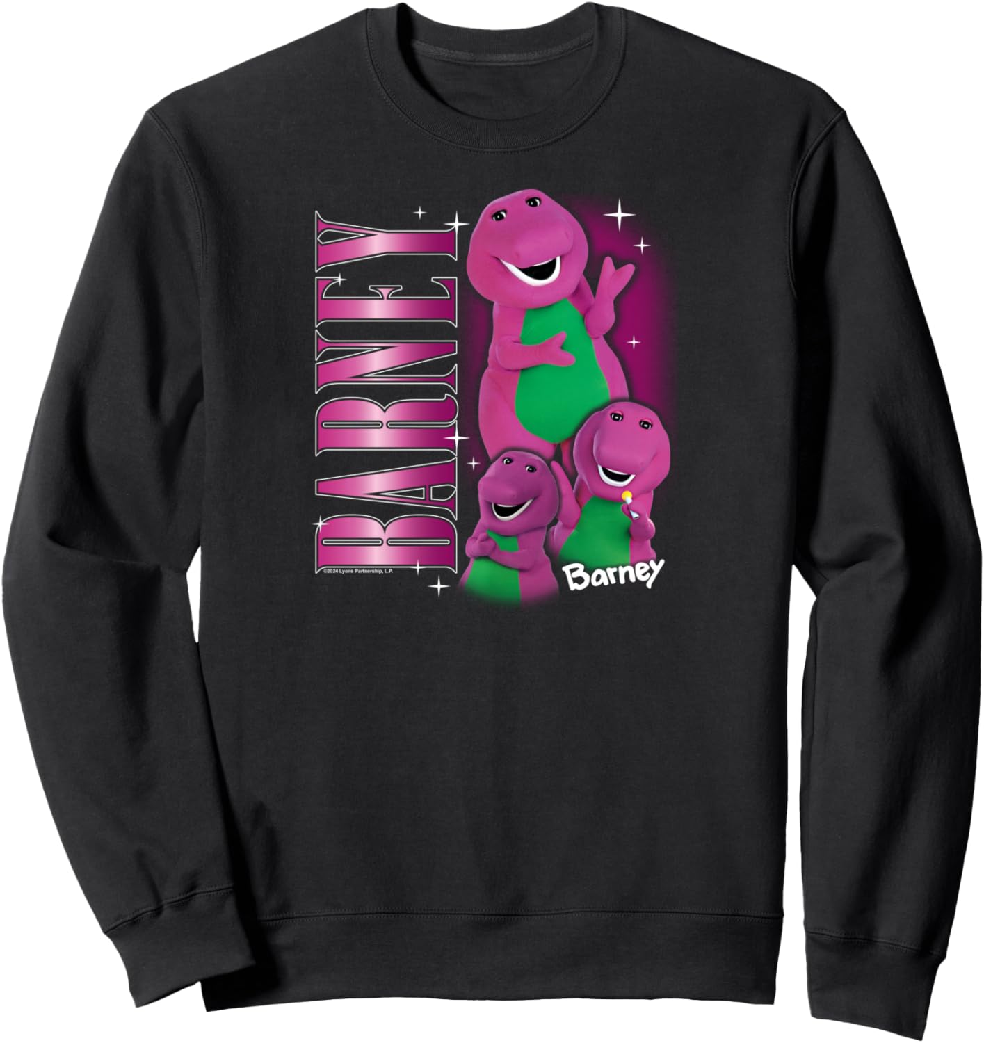 Barney - Vintage 90s Purple Dinosaur Character Collage Sweatshirt