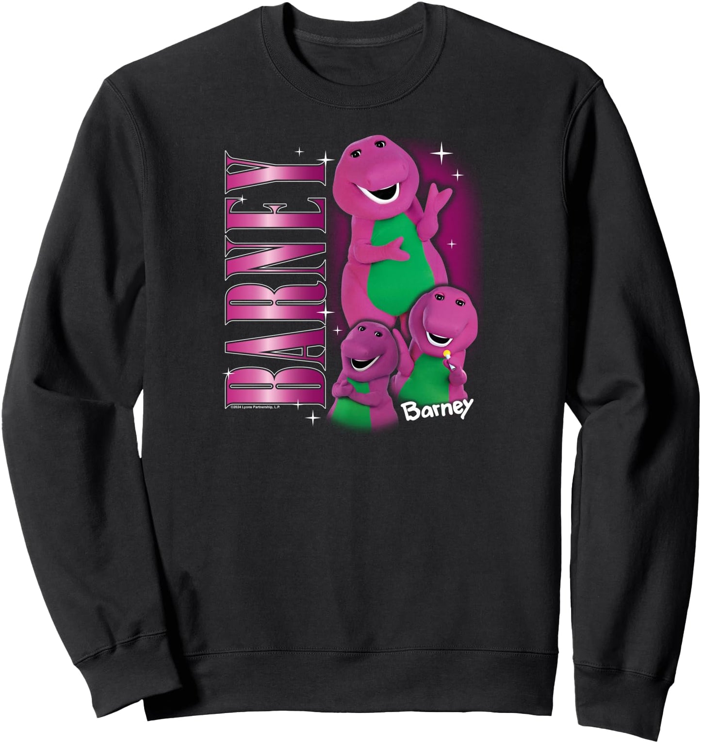 Barney - Vintage 90s Purple Dinosaur Character Collage Sweatshirt