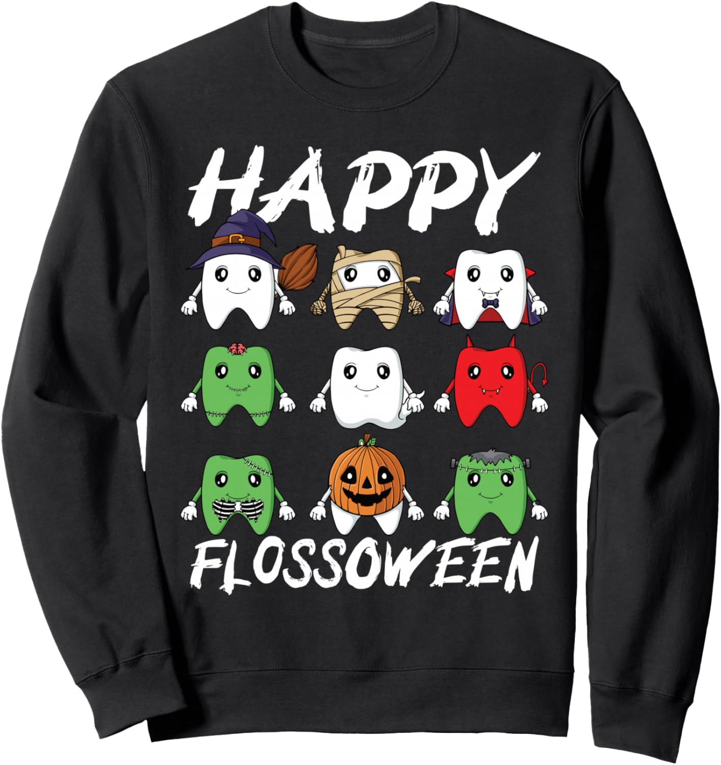 Happy Flossoween Teeth Dental Assistant Halloween Dentist Sweatshirt