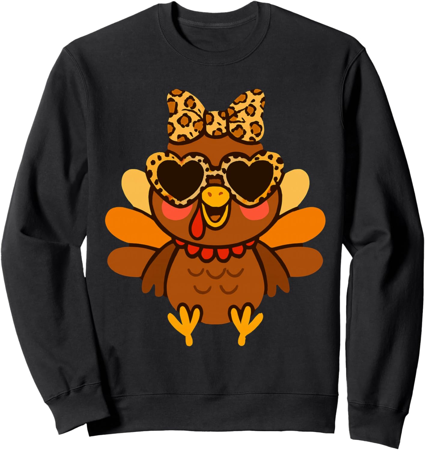 Thanksgiving Leopard Turkey Women Girl Autumn Fall Season Sweatshirt