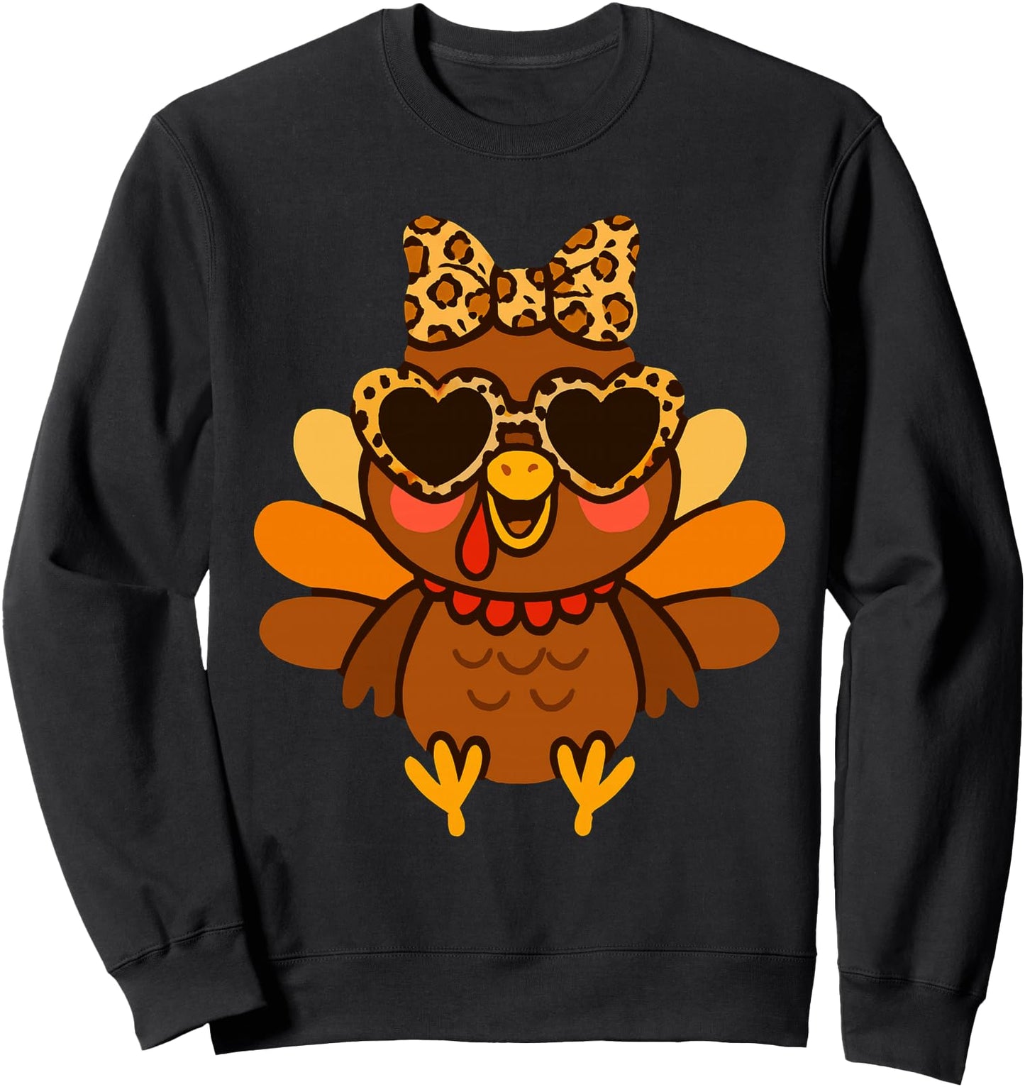 Thanksgiving Leopard Turkey Women Girl Autumn Fall Season Sweatshirt