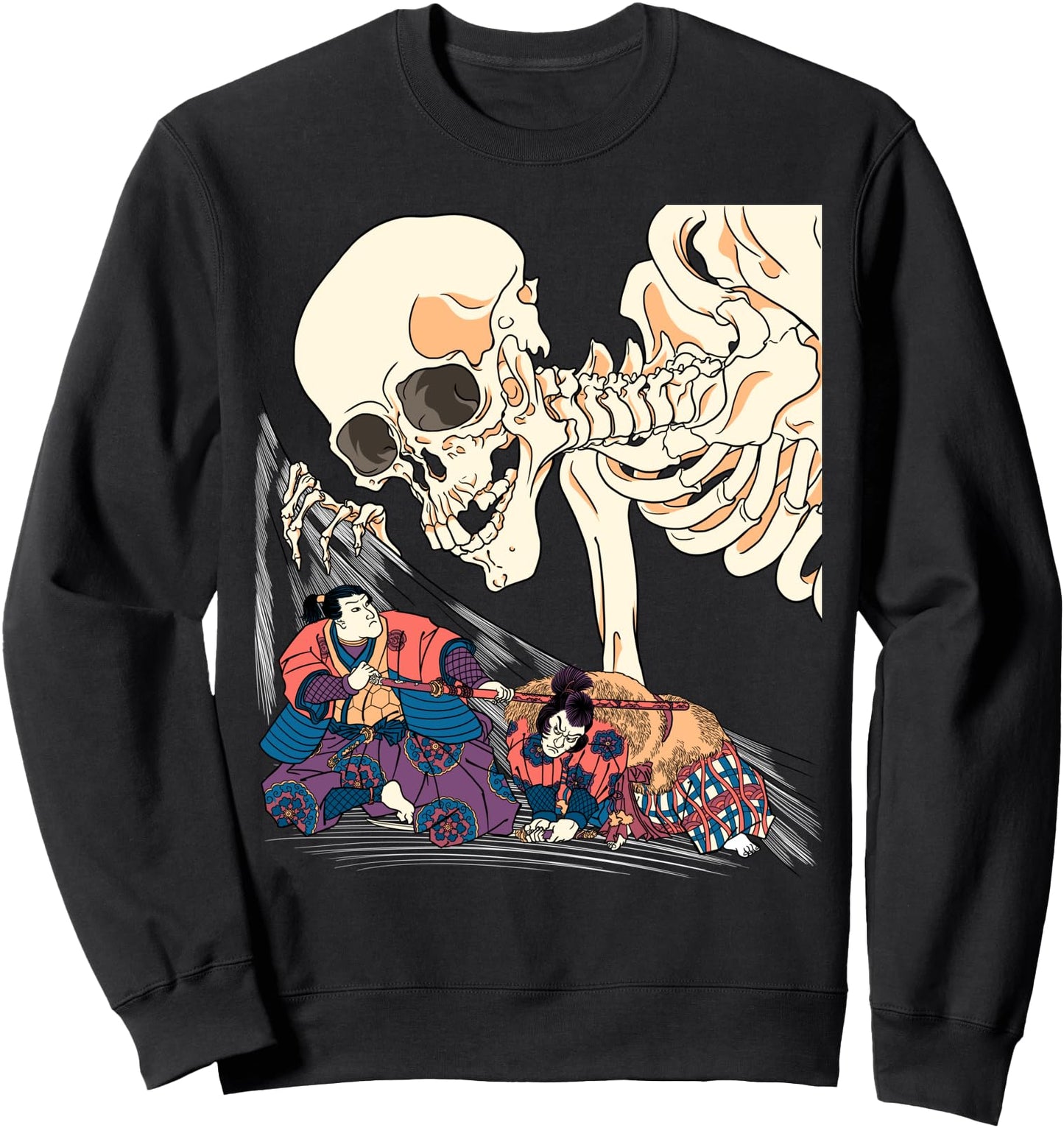 Kuniyoshi Samurai Killing Skeleton Spectre ukiyo-e Japanese Sweatshirt