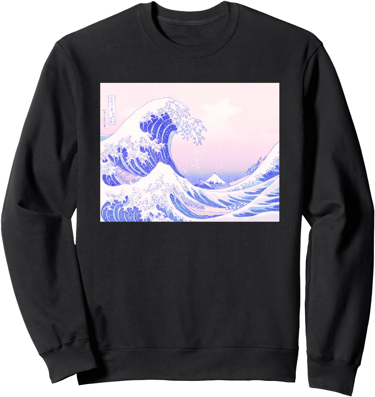 Aesthetic Pastel Pink Purple Great Wave Kawaii Japanese Sweatshirt
