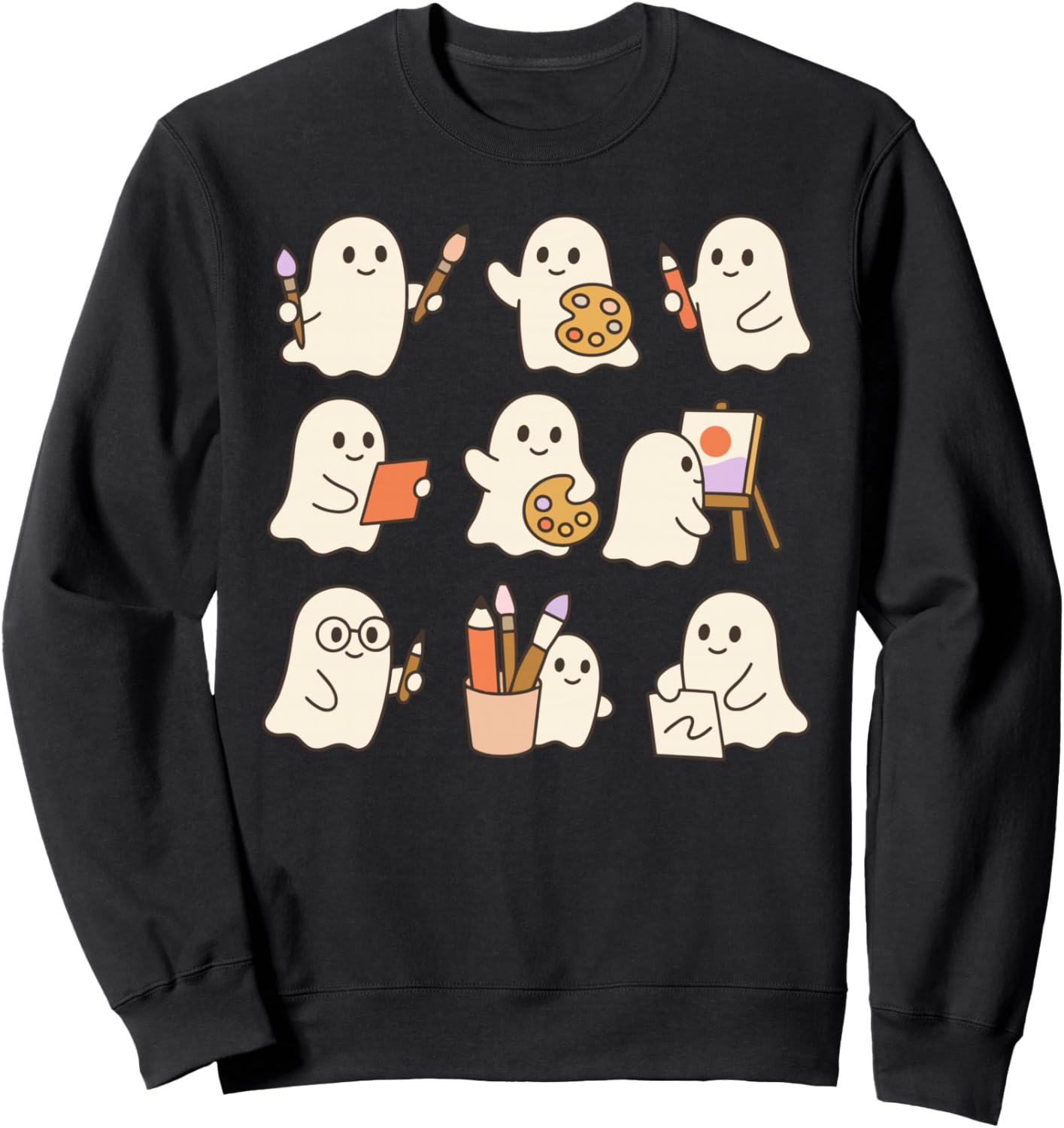Art Teacher Ghost Halloween Artists Painter Teacher Spooky Sweatshirt