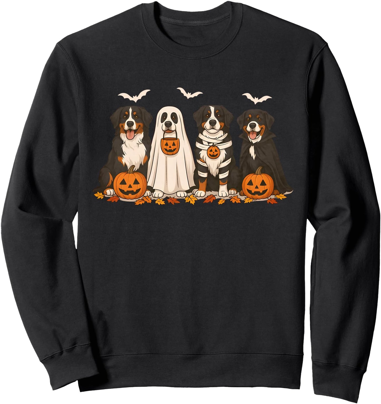 Retro Bernese Mountain Dog Halloween Funny Mummy Witch Ghost Sweatshirt