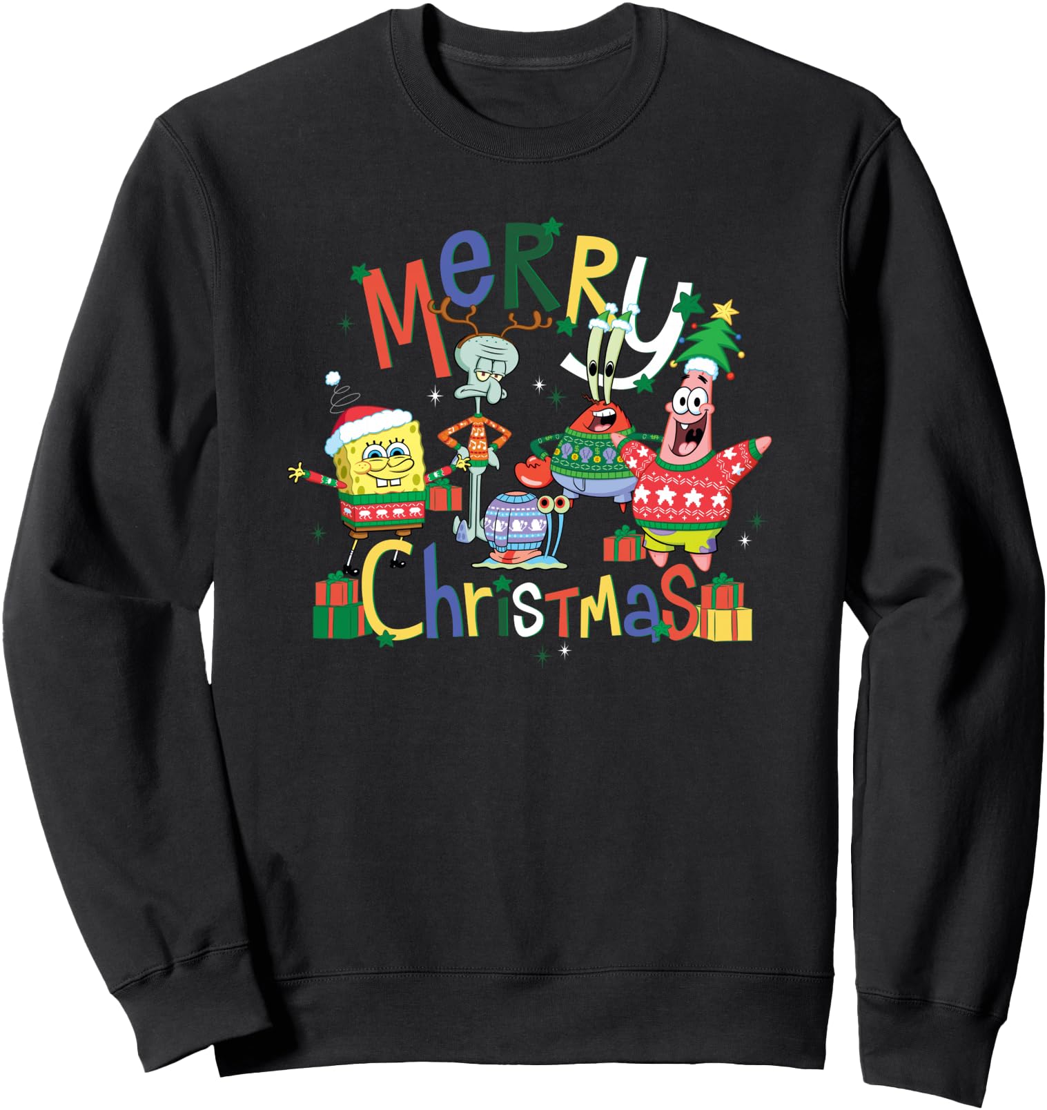 SpongeBob SquarePants Merry Christmas Ugly Sweater Team Sweatshirt