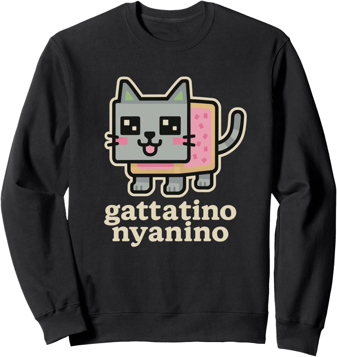 Gattatino Nyanino - Funny Cat Brainrot Gamer Teen Kids Meme Sweatshirt