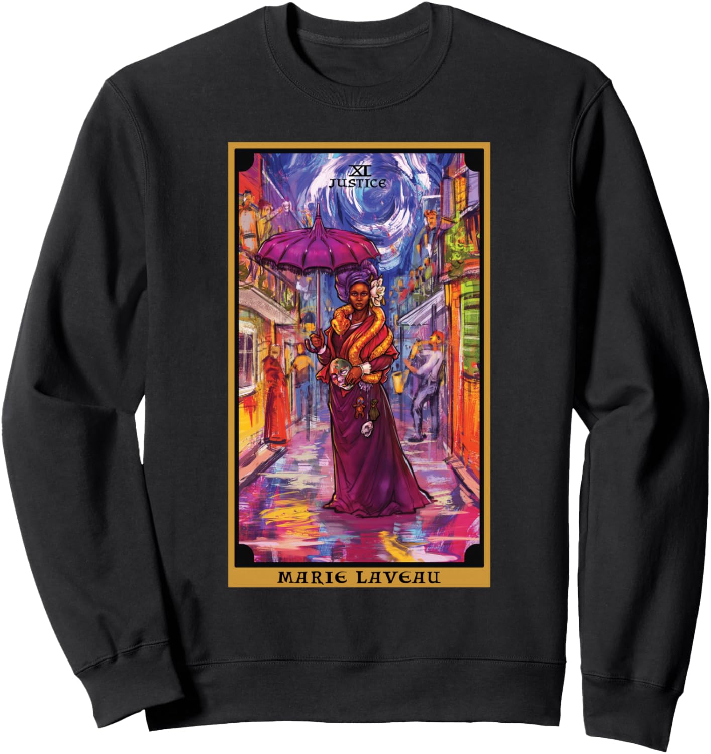 Marie Laveau Justice Tarot Card Voodoo Witch New Orleans Sweatshirt