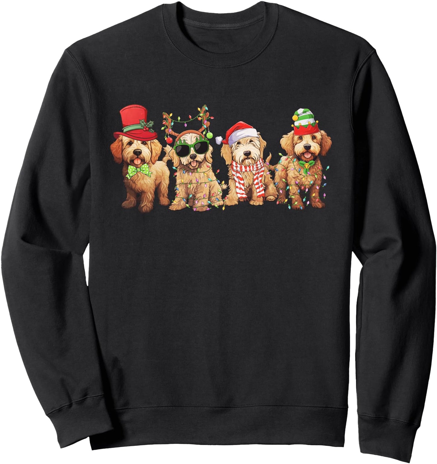Golden Doodle Christmas Dogs Xmas Lights Christmas Xmas Tree Sweatshirt
