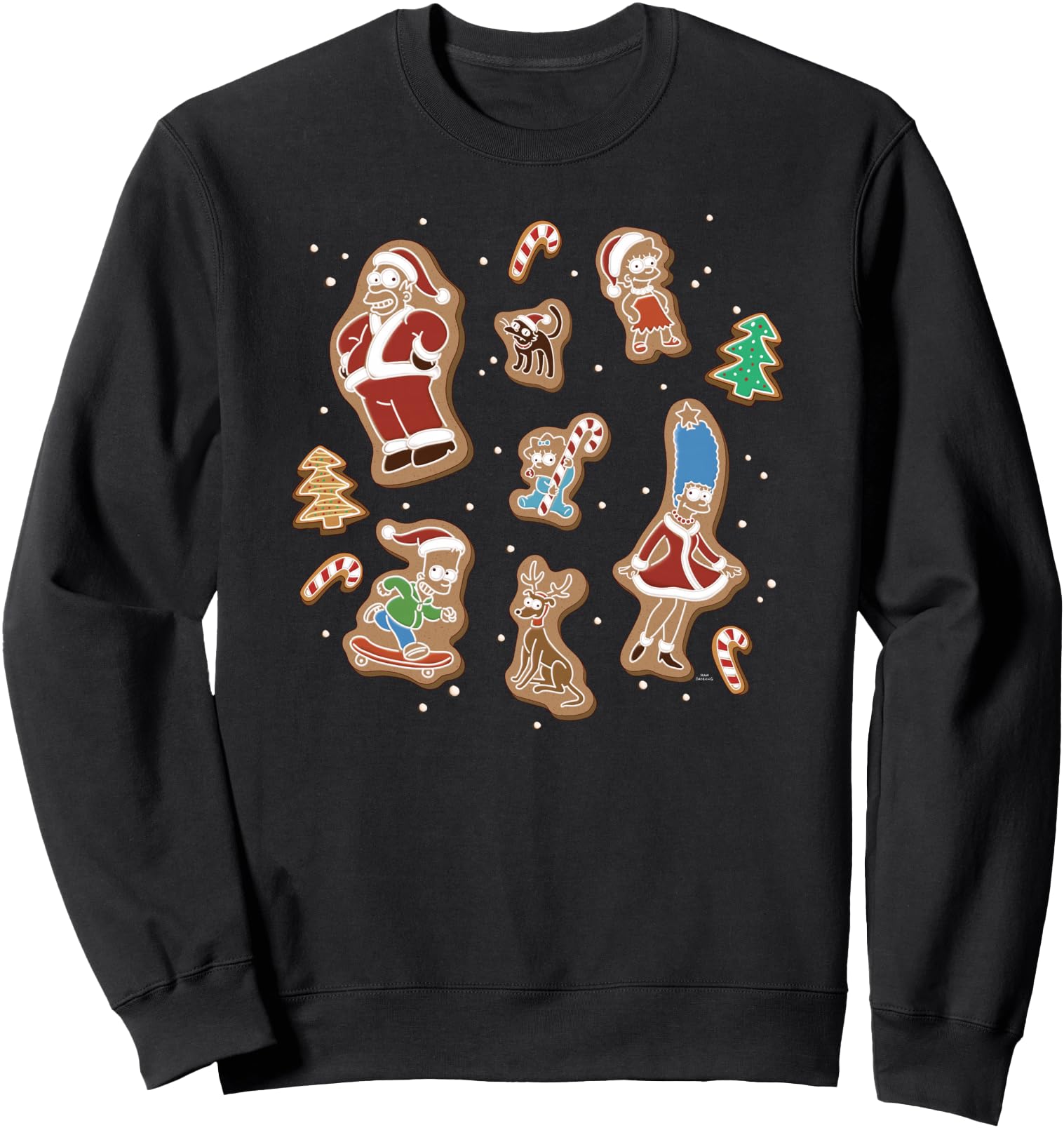 The Simpsons Christmas Gingerbread Family Jumble Sweatshirt