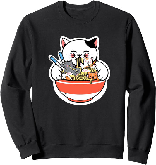 Cat Ramen T-shirt Cat Japanese Kawaii Cute Anime Sweatshirt