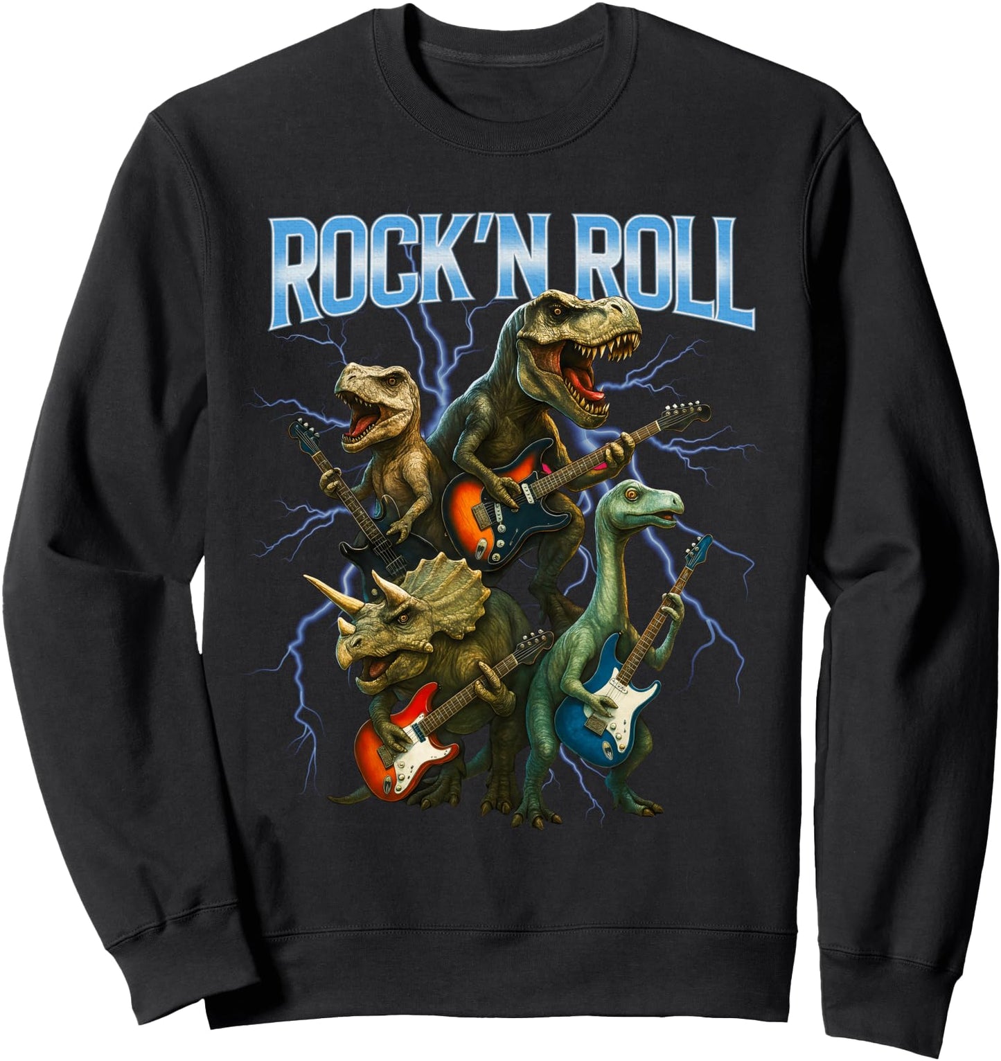 Dinosaurs Rock and Roll Band, Dinosaurs Guitar Music Band Sweatshirt