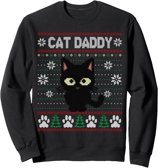 Cat Daddy Ugly Christmas Sweater Pajama Kitty Cat Lover Xmas Sweatshirt