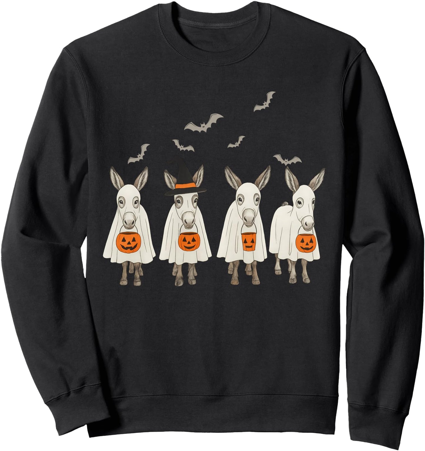 Funny Ghost Donkey Hallowen Donkey Lover Farmer Halloween Sweatshirt
