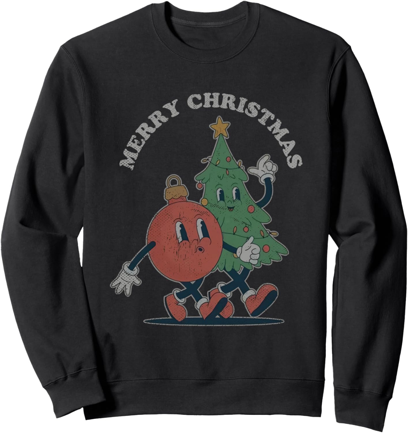 Merry Christmas Tree Vintage 60s 70s Design Retro X-Mas Sweatshirt