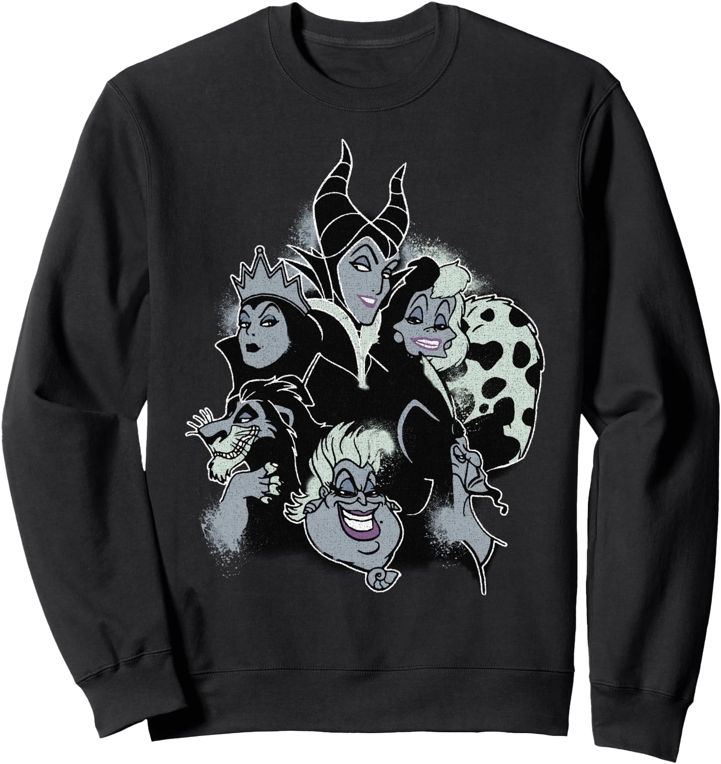 Disney Villains Faded Head Mashup Sweatshirt