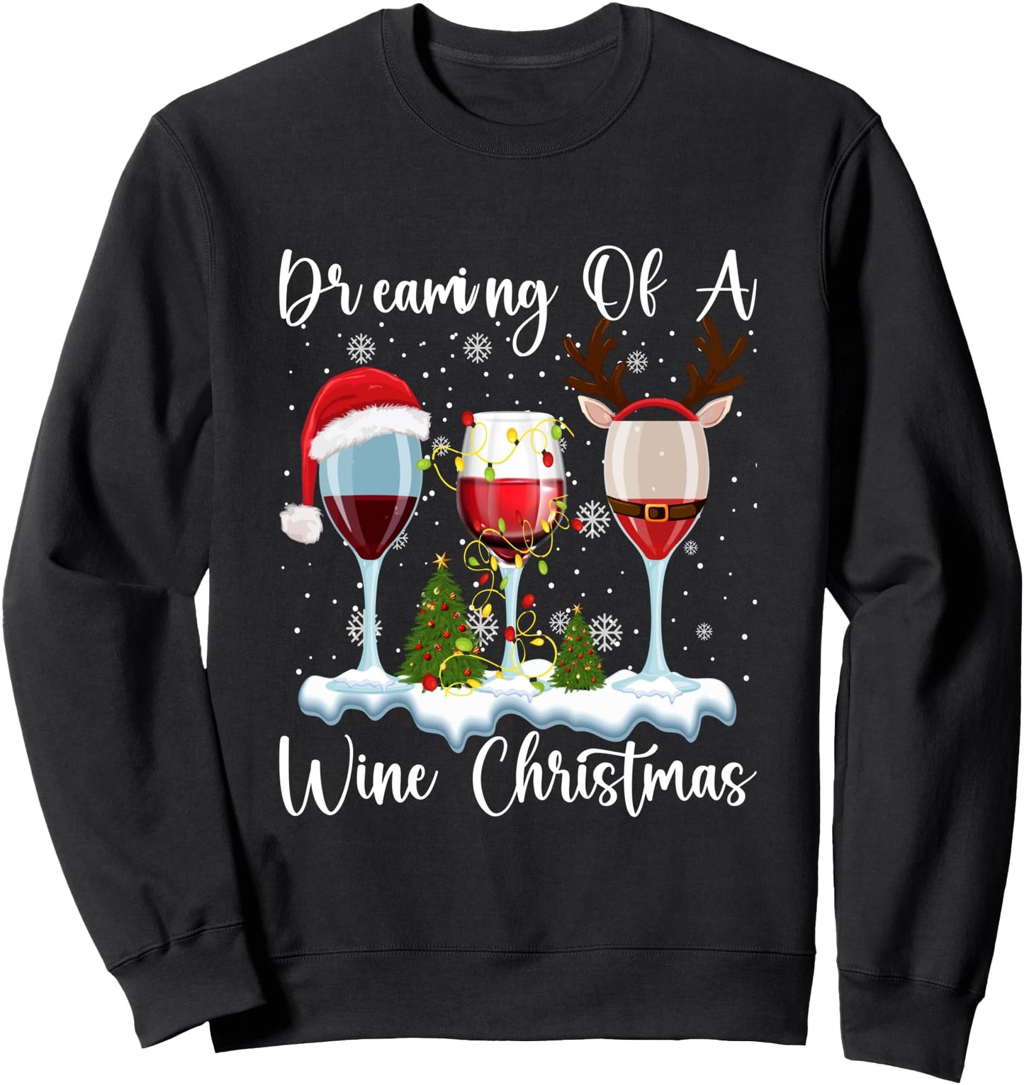 Christmas Wine Pajama Drinking Family Matching Xmas Sweatshirt