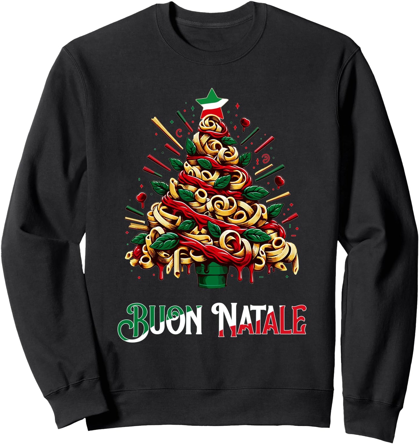Buon Natale Italian Pasta Christmas Tree Xmas For Men Women Sweatshirt