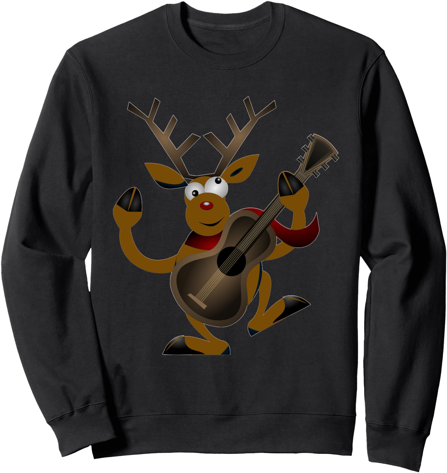 Funny Rudolph Reindeer with Guitar for Christmas Sweatshirt