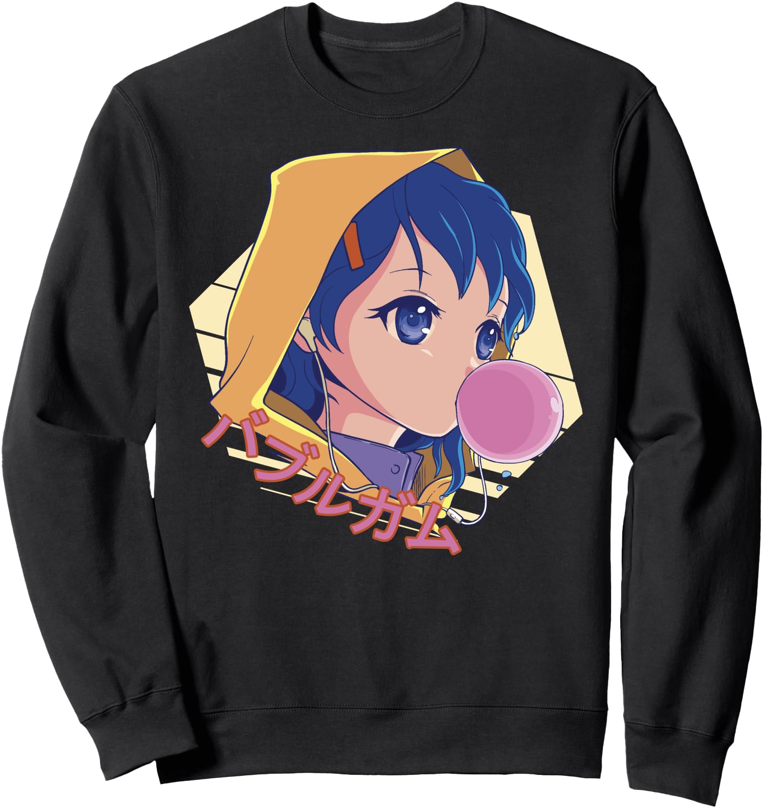Kawaii Anime Bubble Gum Girl - Cute Japanese Aesthetic Sweatshirt