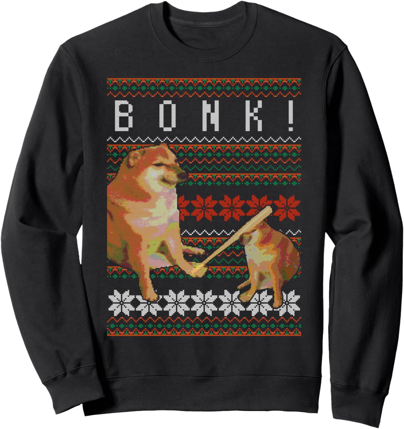 Cheems Bonk Ugly Christmas Sweater Doge Meme Design Sweatshirt