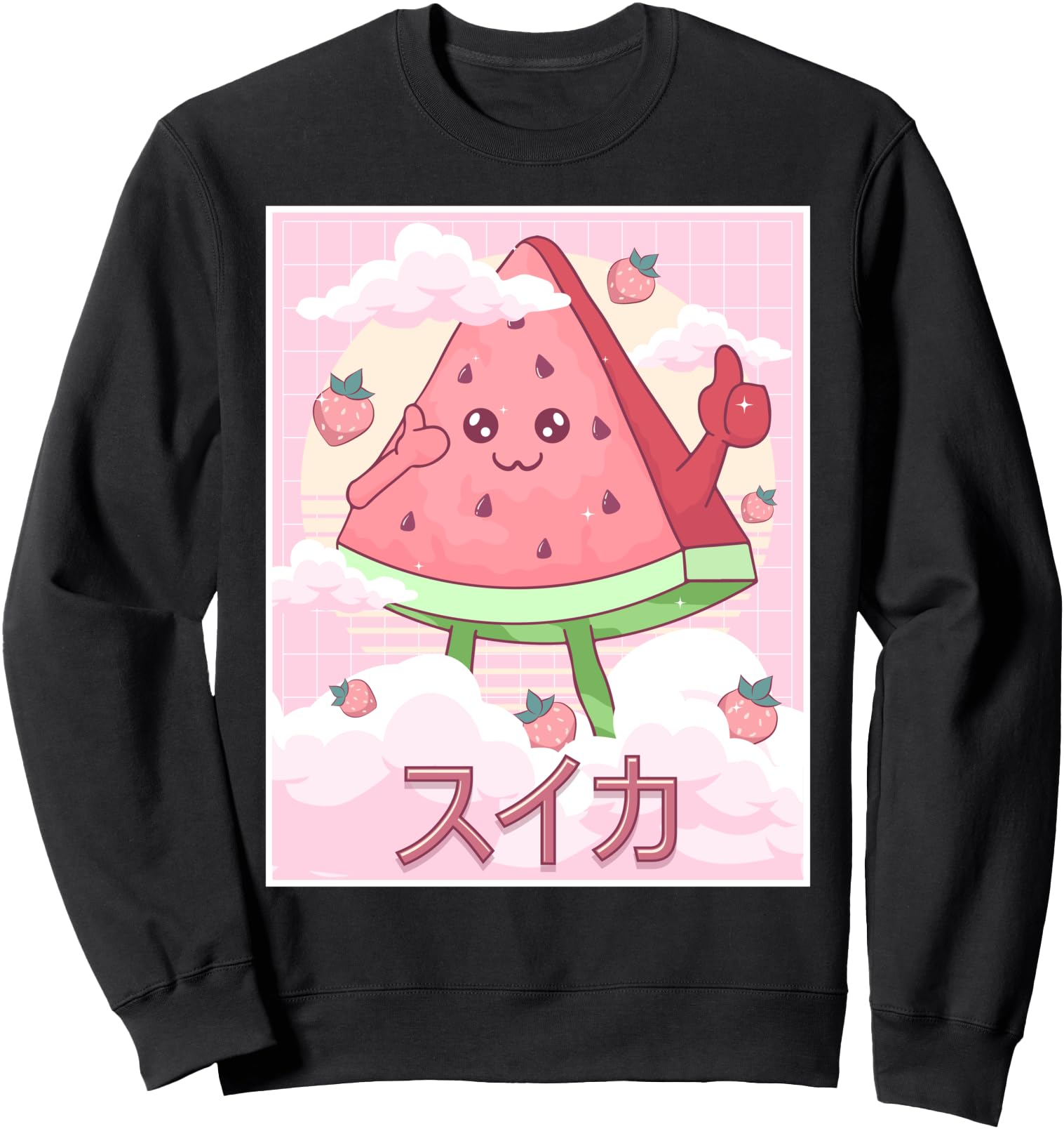 Kawaii Watermelon Strawberry Japanese Aesthetic Sweatshirt