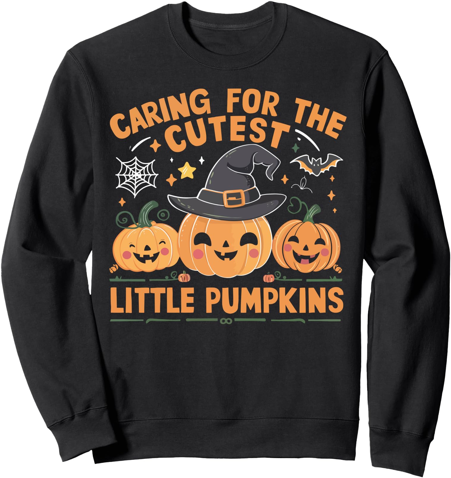 Caring For Cutest Little Pumpkins Pediatric Nurse Halloween Sweatshirt