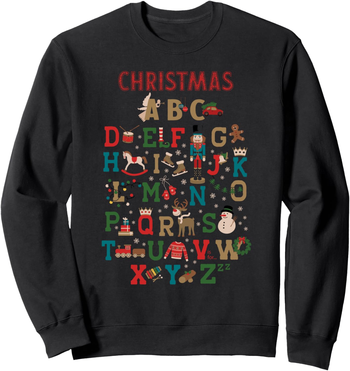 Christmas Alphabet Teacher Cute Christmas Family Kids Top Sweatshirt