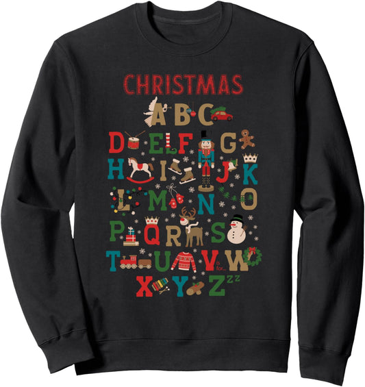 Christmas Alphabet Teacher Cute Christmas Family Kids Top Sweatshirt