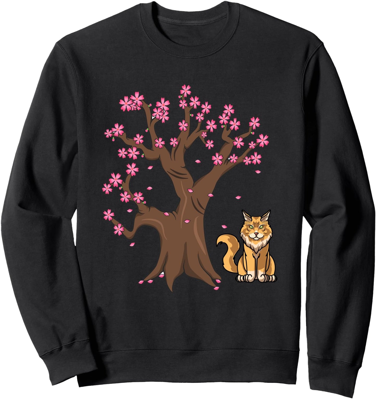 Maine Coon Cat Mom Japanese Cherry Blossom Sweatshirt