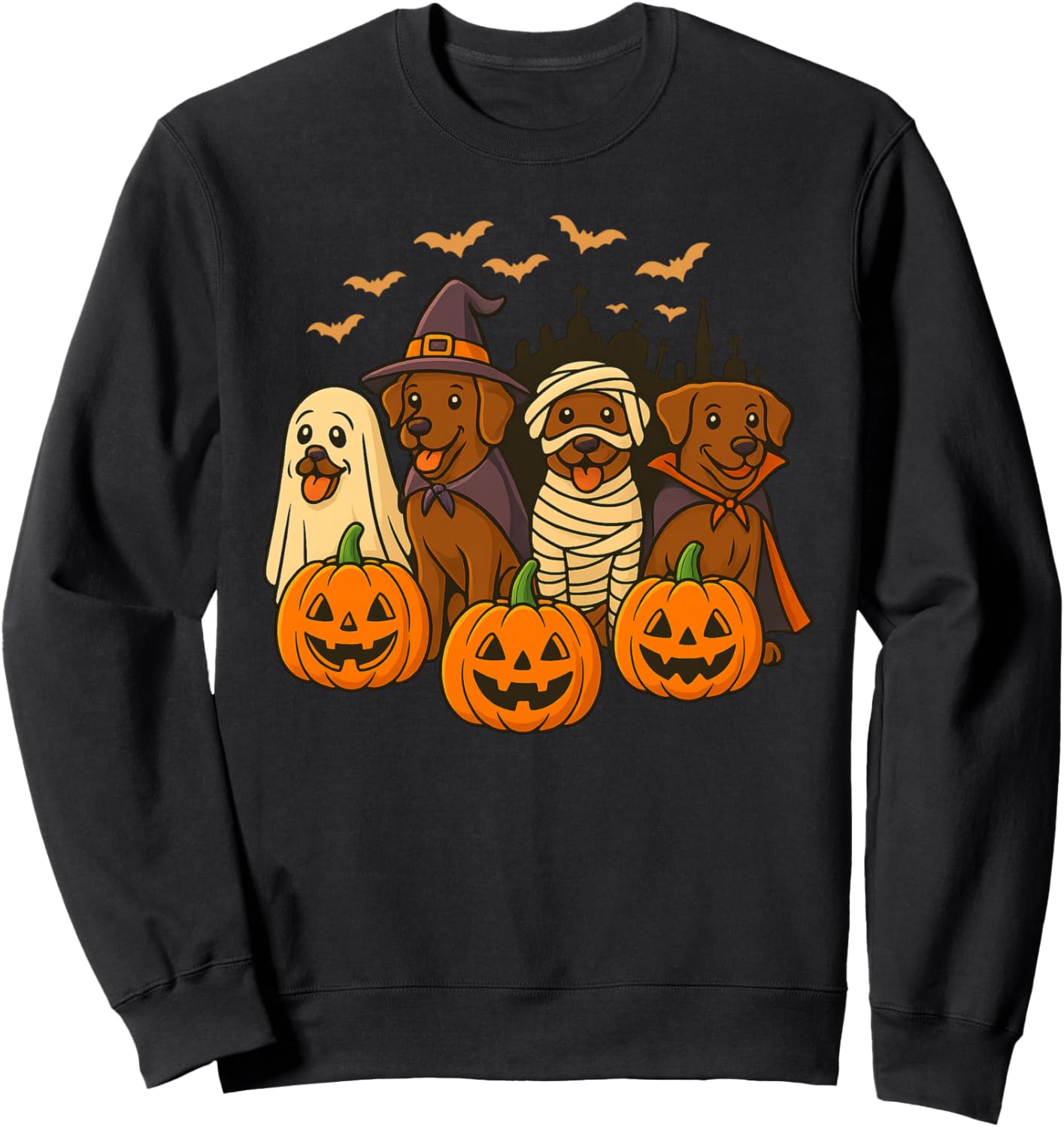 Halloween Brown Labrador Ghost Spooky Chocolate Lab Dog Mama Sweatshirt