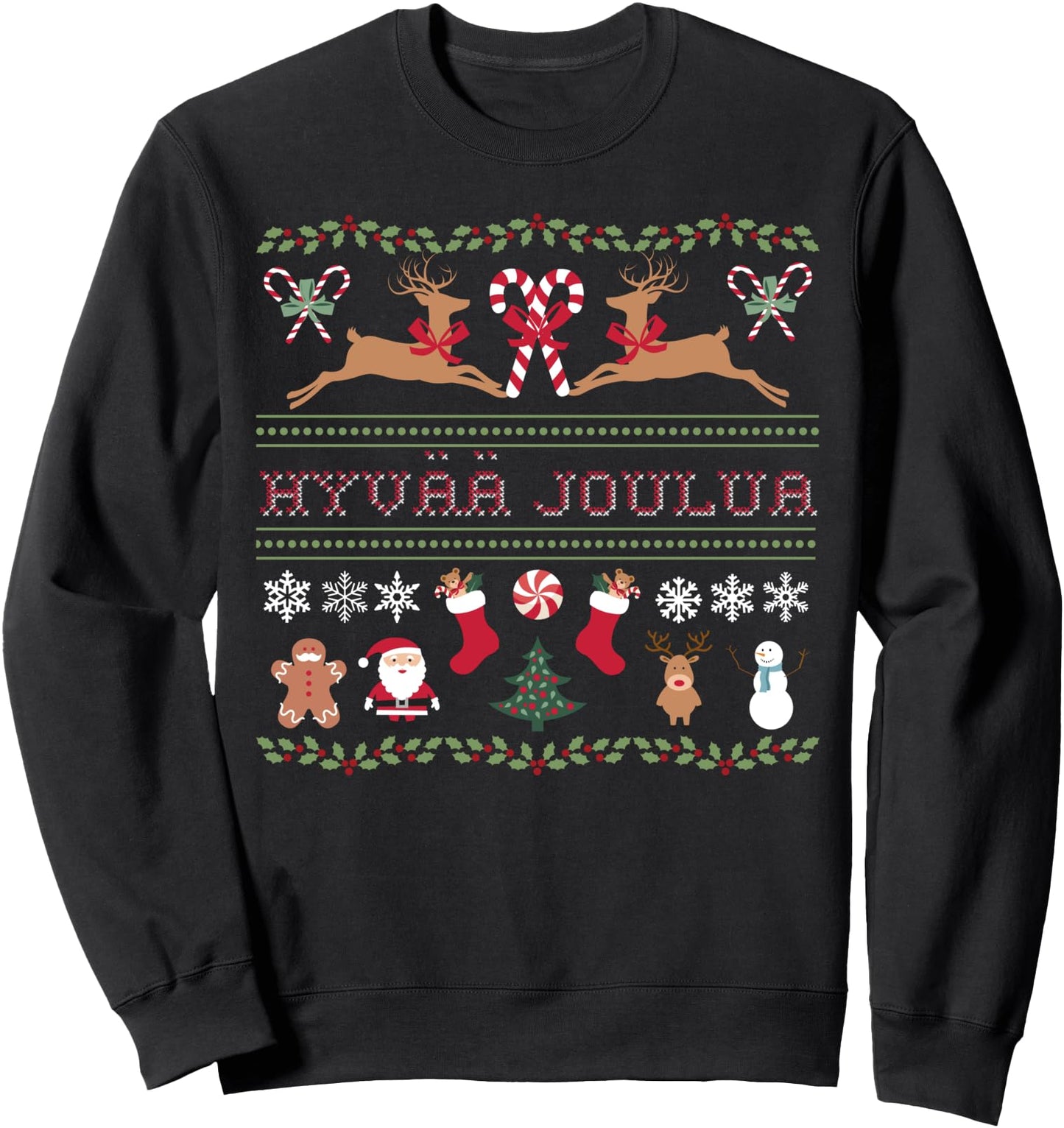 Ugly Finnish Hyvaa Joulua Merry Christmas Novelty Apparel Sweatshirt