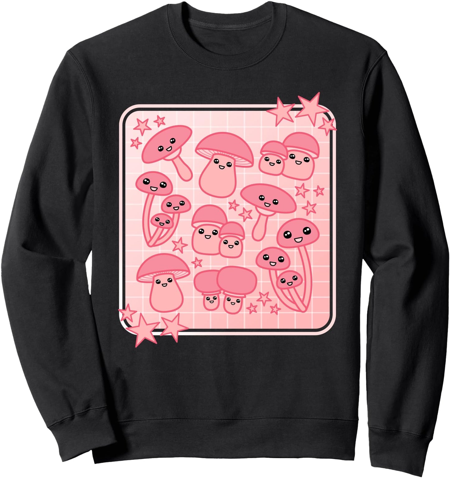 Cute Pink Kawaii Aesthetic Mushroom Japanese Anime Retro 90s Sweatshirt