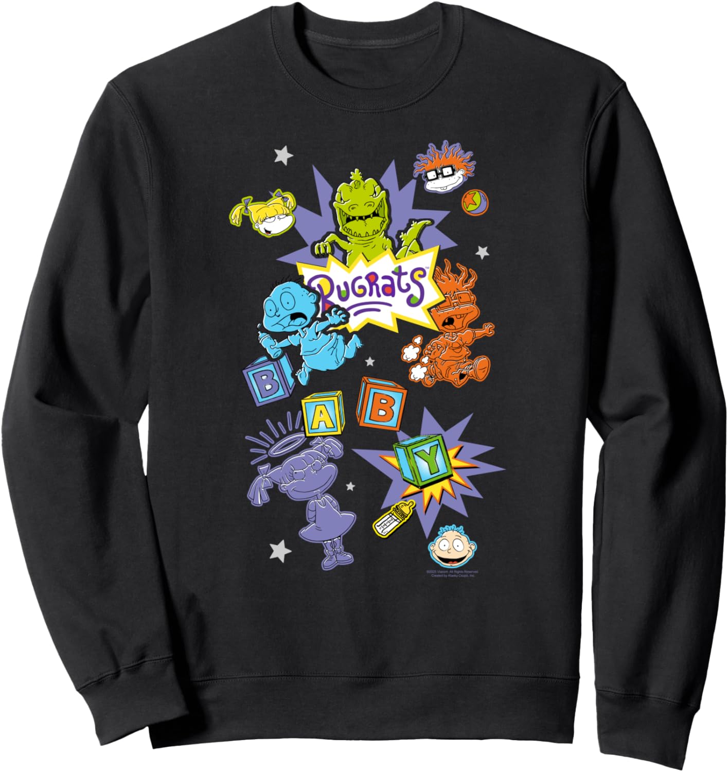 Rugrats Character Sticker Collage Retro Cartoon Sweatshirt