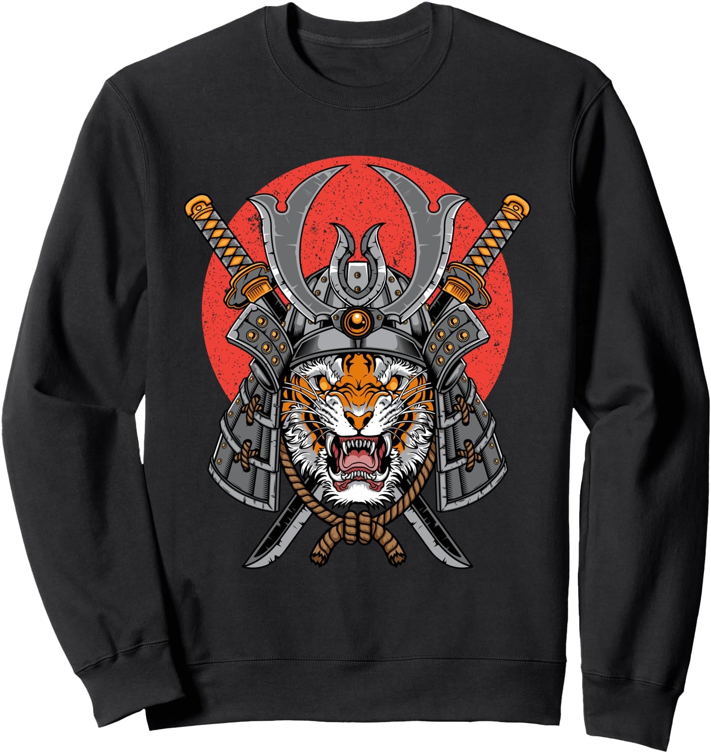 Samurai Tiger Warrior Vintage Red Sun Japanese Samurai Lover Sweatshirt