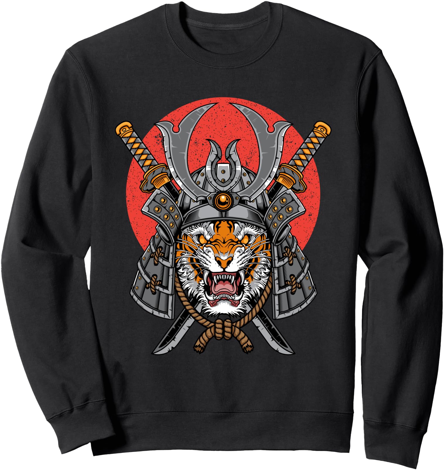 Samurai Tiger Warrior Vintage Red Sun Japanese Samurai Lover Sweatshirt
