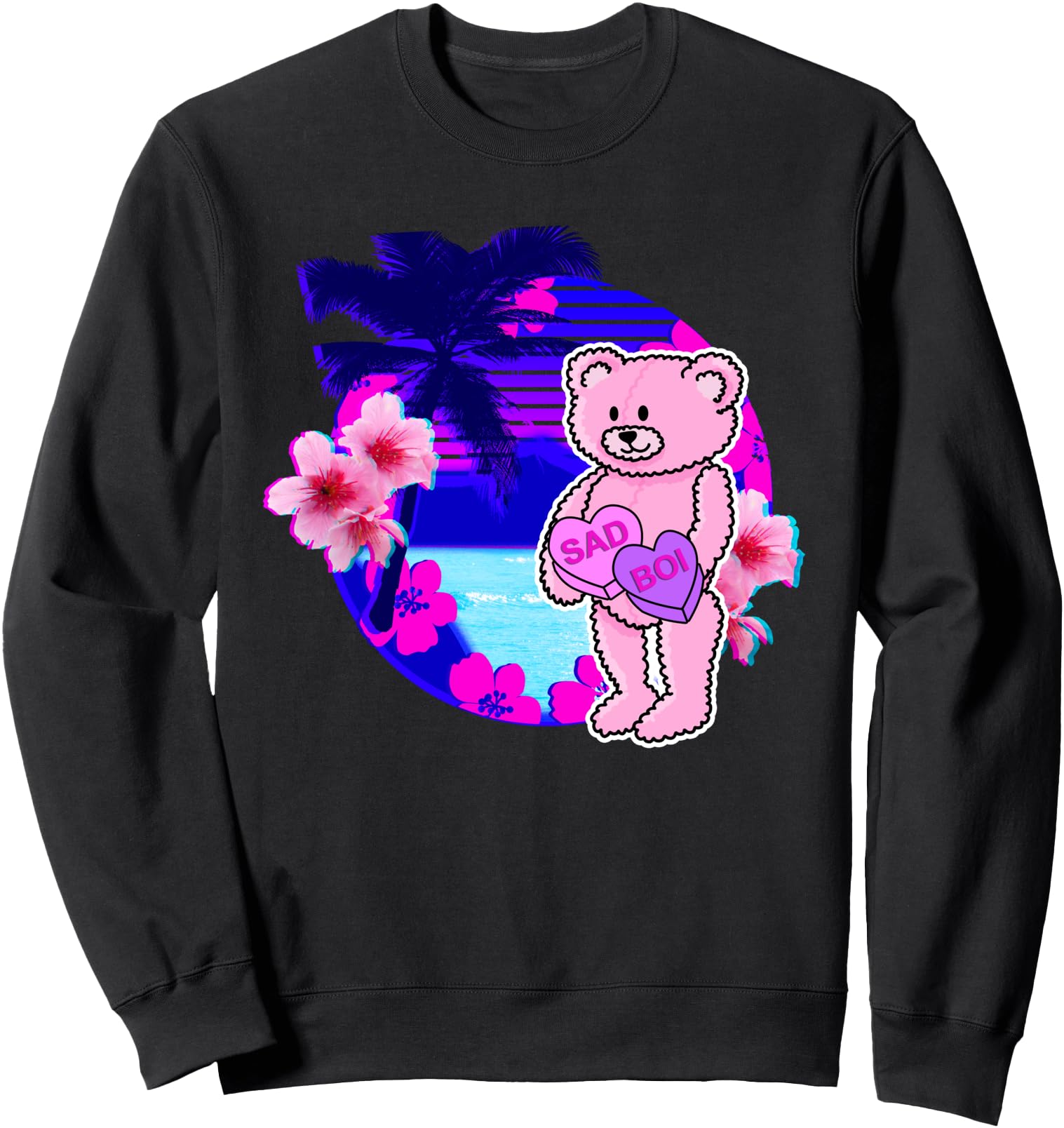 Vaporwave Sad Boi Teddy Bear Anti Valentine's Day Japanese Sweatshirt