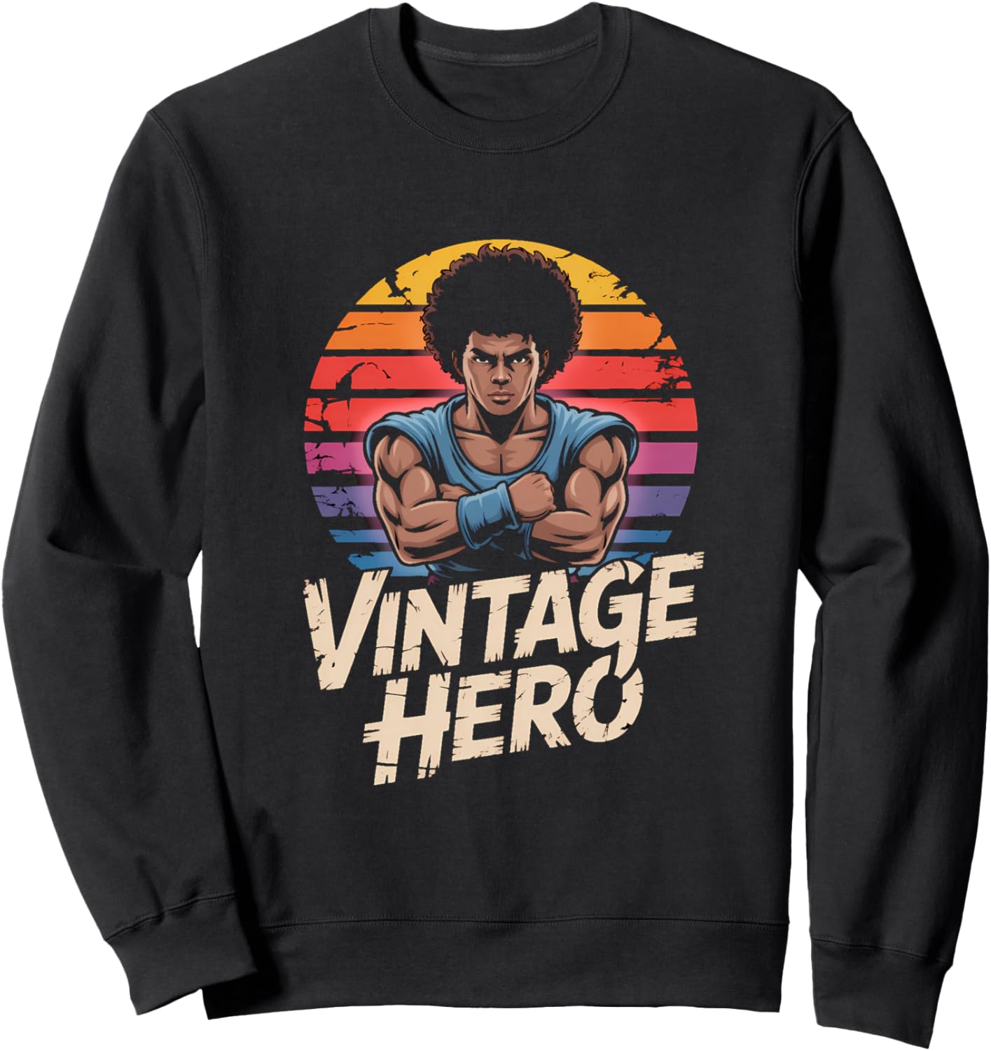 Black Manga Afro Anime Style Japan Sweatshirt