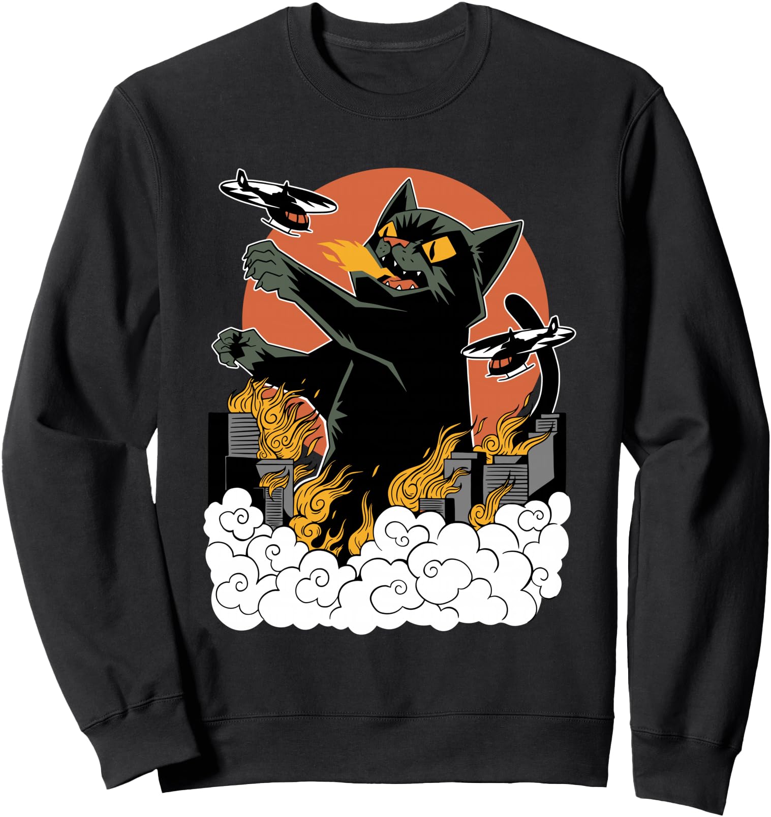 Japanese Sunset Catzilla Sweatshirt