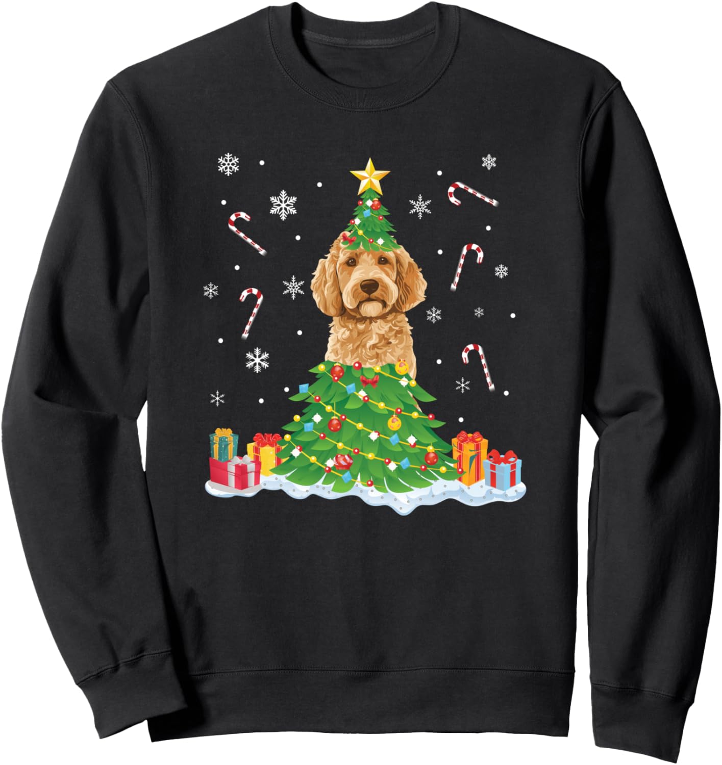 Doodle Christmas Tree Goldendoodle Xmas Party Sweatshirt