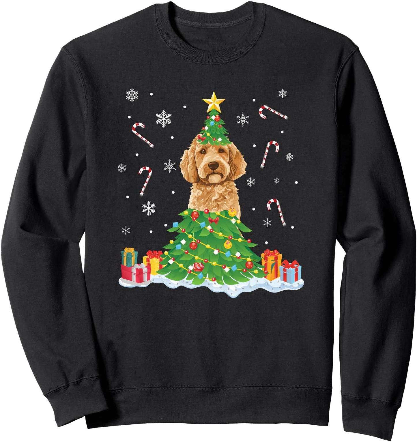 Doodle Christmas Tree Goldendoodle Xmas Party Sweatshirt