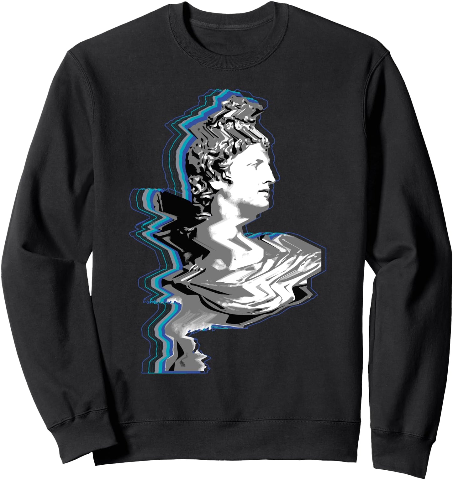 Vaporwave Aesthetic Retro 80s 90s Glitch Statue Japanese Art Sweatshirt