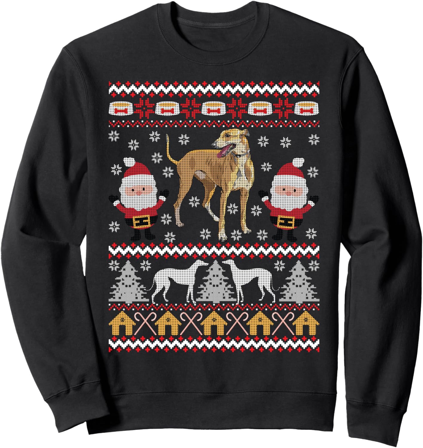 Greyhound Ugly Christmas Happy Holiday Dog Lover Xmas Gift Sweatshirt
