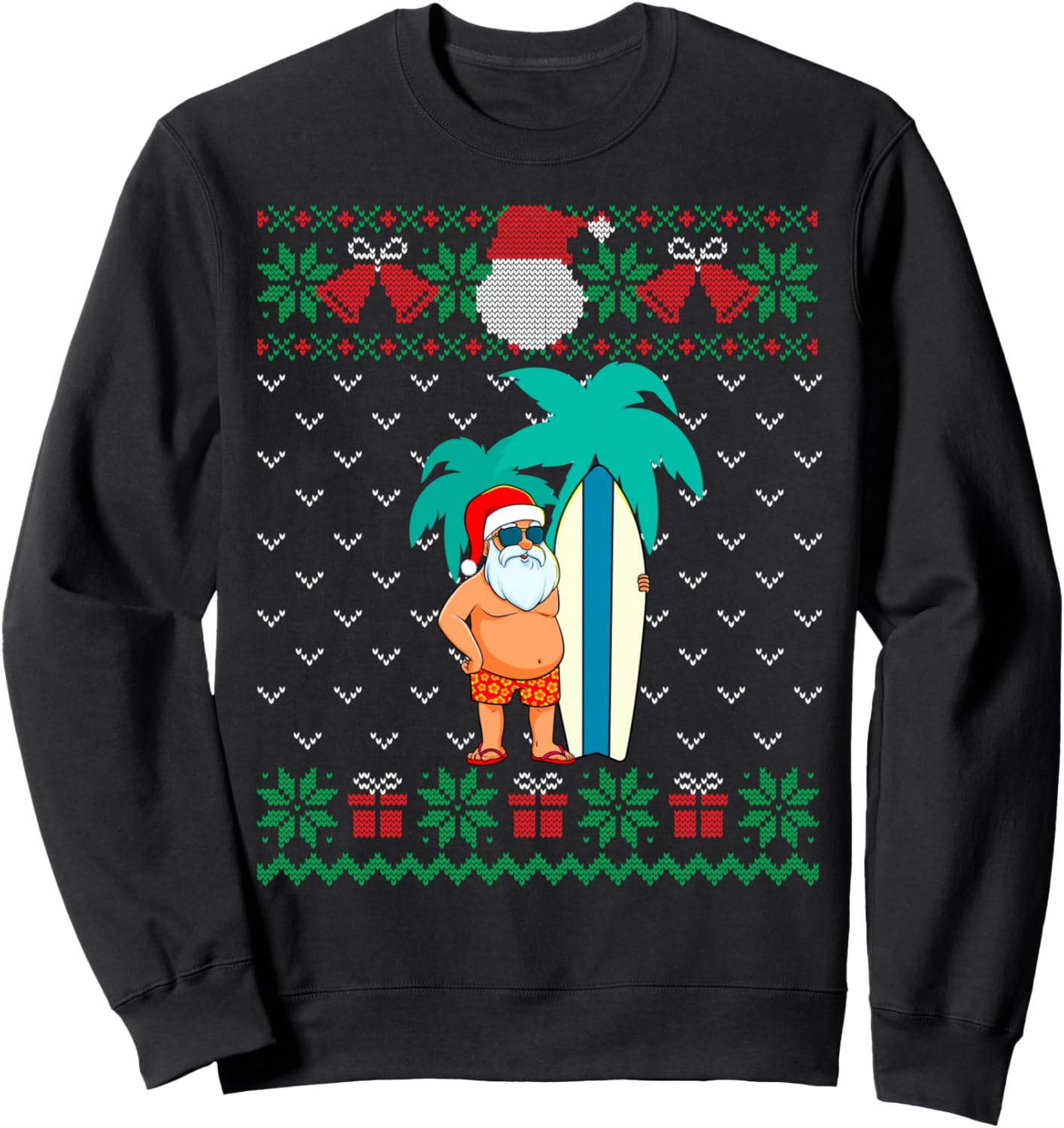 Christmas in July, Summer Santa Ugly Xmas Sweater Tropical Sweatshirt