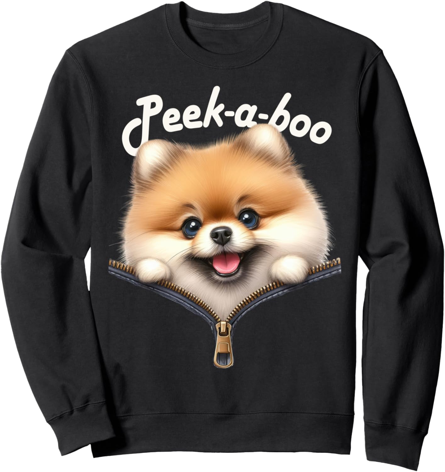 Funny - Peek-a-boo - Pomeranian Sweatshirt