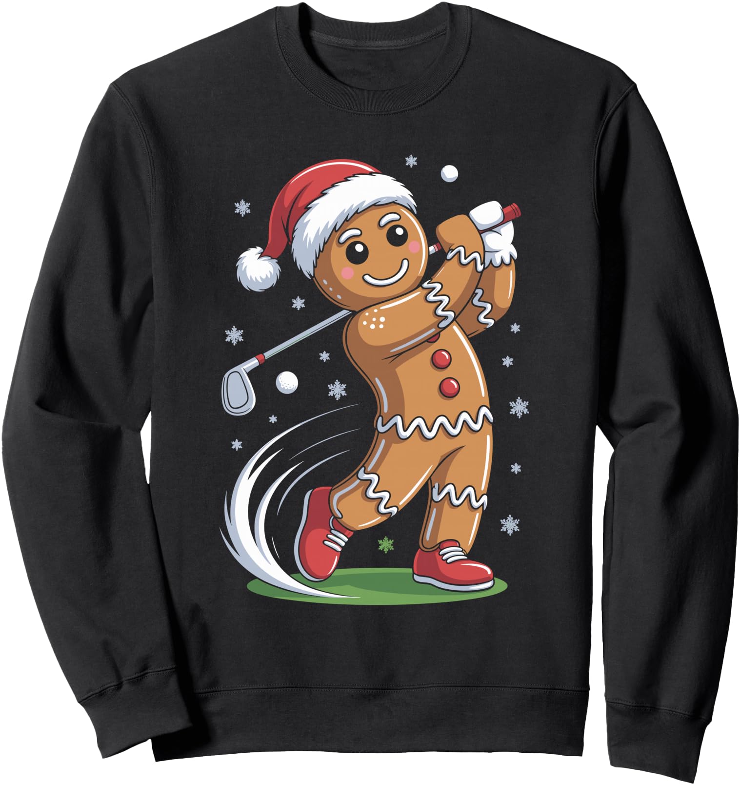 Gingerbread Golf Player Christmas Golfer Xmas Golfing Sweatshirt