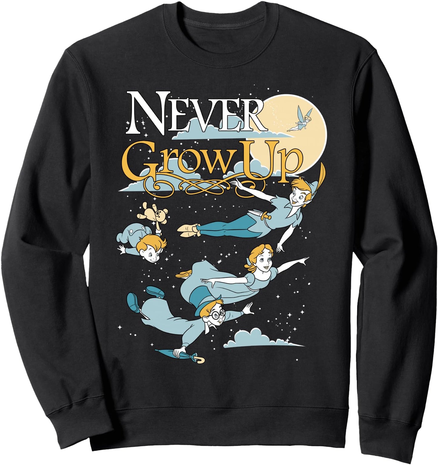 Disney Peter Pan Group Shot Never Grow Up Night Portrait Sweatshirt